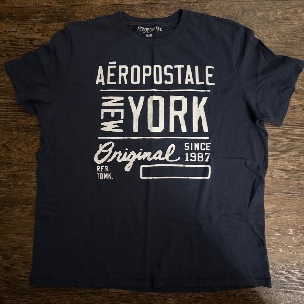 Aeropostale New York Original Since 1987 Navy Blue T Shirt Size‎ XL
